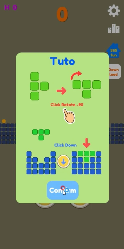 Abstrakcyjna plansza z kolorowymi blokami symbolizująca dynamiczną rozgrywkę puzzle